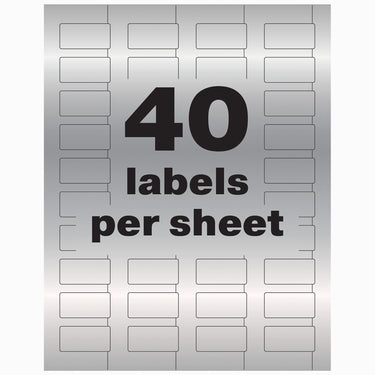 Avery Metallic Asset Tag Labels, 3/4 x 1-1/2